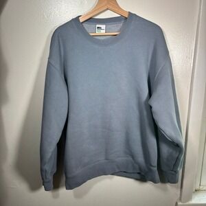Aritzia TNA Sweatfleece Bubble Fleece XS Blue Oversize Crewneck Sweatshirt